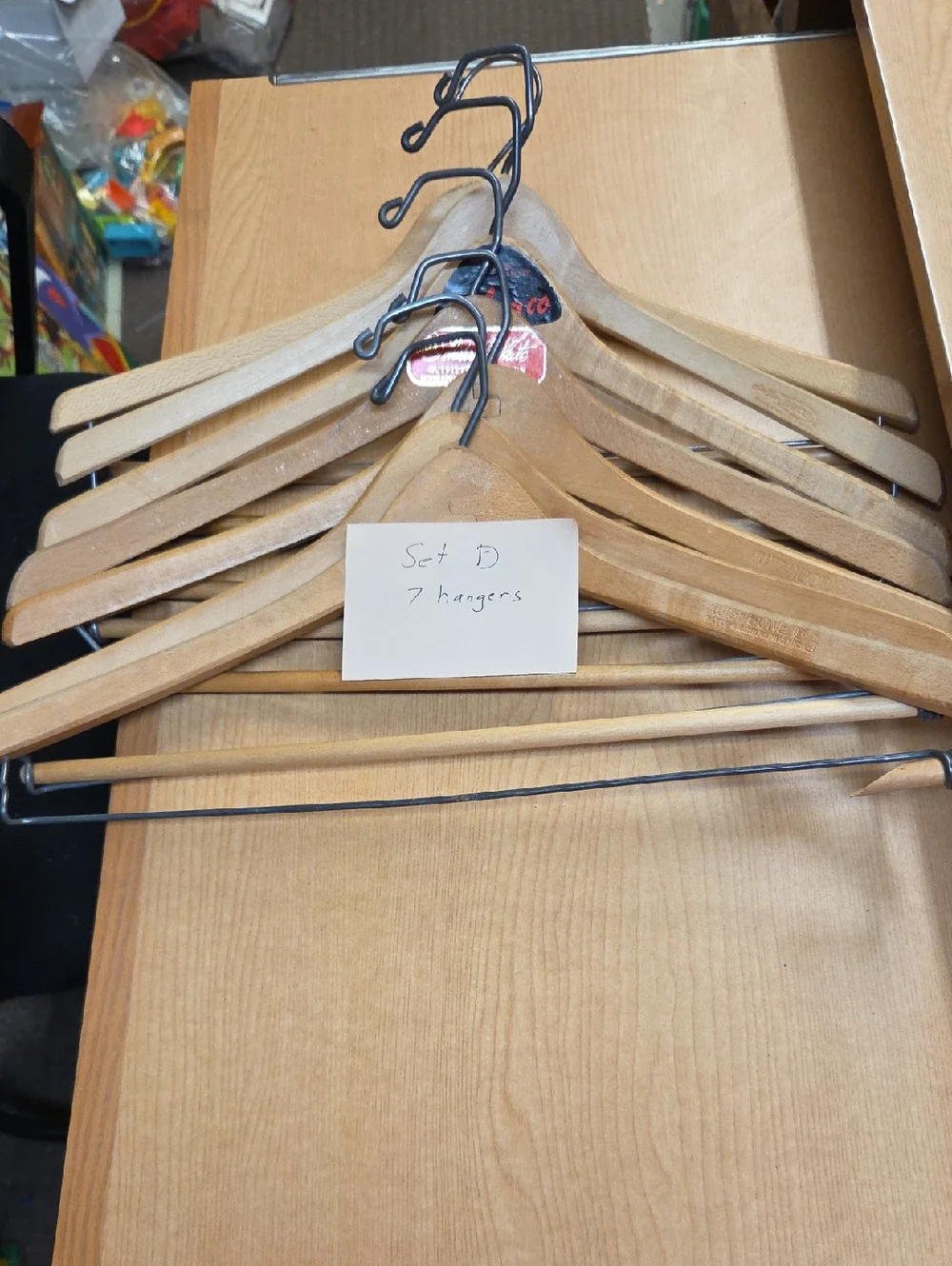 Vintage Wooden Suit Hangers Lot of 7 Trouser Wood Closet Organize‎